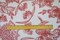 White-Red Nylon Floral Printed Tulle Mesh Knit Fabric By the Yard